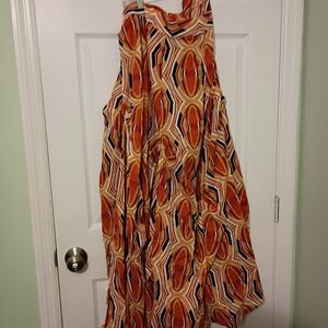 Geometric  Skirt in Orange Tones